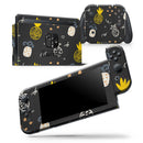 Golden Yellow Pineapple Over Black - Vinyl Skin Wrap for Nintendo Switch 2, OLED, Lite, Pro Controller, Wii & Classic Handhelds