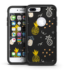 Golden Yellow Pineapple Over Black - iPhone 7 or 7 Plus Commuter Case Skin Kit