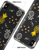 Golden Yellow Pineapple Over Black - iPhone X Clipit Case
