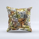 Golden and Yellow Mercury Ink-Fuzed Decorative Throw Pillow