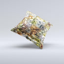 Golden and Yellow Mercury Ink-Fuzed Decorative Throw Pillow