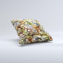 Golden and Yellow Mercury Ink-Fuzed Decorative Throw Pillow