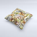 Golden and Yellow Mercury Ink-Fuzed Decorative Throw Pillow