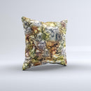 Golden and Yellow Mercury Ink-Fuzed Decorative Throw Pillow