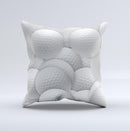 Golf Ball Overlay Ink-Fuzed Decorative Throw Pillow