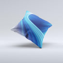 Gradient Waves of Blue ink-Fuzed Decorative Throw Pillow