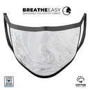 Gray 11 Textured Marble - Made in USA Mouth Cover Unisex Anti-Dust Cotton Blend Reusable & Washable Face Mask with Adjustable Sizing for Adult or Child