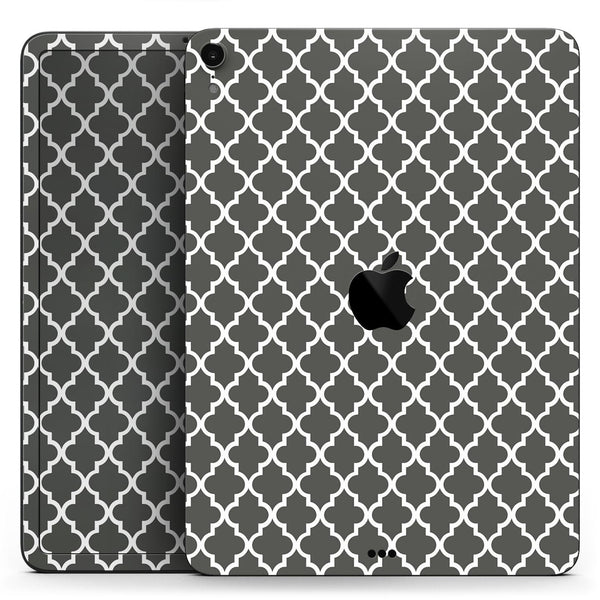 Gray & White Seamless Morocan Pattern - Full Body Skin Decal for the Apple iPad Pro 12.9", 11", 10.5", 9.7", Air or Mini (All Models Available)
