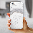 Gray 47 Textured Marble iPhone 6/6s or 6/6s Plus 2-Piece Hybrid INK-Fuzed Case