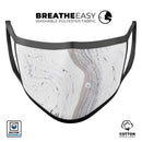 Gray 47 Textured Marble - Made in USA Mouth Cover Unisex Anti-Dust Cotton Blend Reusable & Washable Face Mask with Adjustable Sizing for Adult or Child