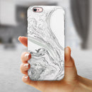 Gray 50 Textured Marble iPhone 6/6s or 6/6s Plus 2-Piece Hybrid INK-Fuzed Case