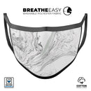 Gray 50 Textured Marble - Made in USA Mouth Cover Unisex Anti-Dust Cotton Blend Reusable & Washable Face Mask with Adjustable Sizing for Adult or Child
