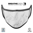 Gray 65 Textured Marble - Made in USA Mouth Cover Unisex Anti-Dust Cotton Blend Reusable & Washable Face Mask with Adjustable Sizing for Adult or Child