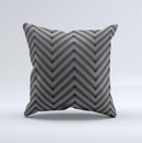 Gray Black Sketch Chevron Ink-Fuzed Decorative Throw Pillow