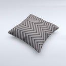 Gray Black Sketch Chevron Ink-Fuzed Decorative Throw Pillow