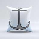 Gray Chained Anchor ink-Fuzed Decorative Throw Pillow