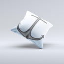 Gray Chained Anchor ink-Fuzed Decorative Throw Pillow