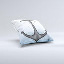 Gray Chained Anchor ink-Fuzed Decorative Throw Pillow