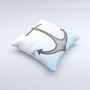 Gray Chained Anchor ink-Fuzed Decorative Throw Pillow