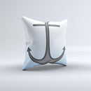 Gray Chained Anchor ink-Fuzed Decorative Throw Pillow