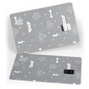 Gray Doodles with Lightning - Premium Protective Decal Skin-Kit for the Apple Credit Card