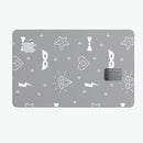 Gray Doodles with Lightning - Premium Protective Decal Skin-Kit for the Apple Credit Card