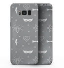 Gray Doodles with Lightning - Samsung Galaxy S8 Full-Body Skin Kit
