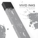 Gray Doodles with Lightning - Premium Decal Protective Skin-Wrap Sticker compatible with the Juul Labs vaping device