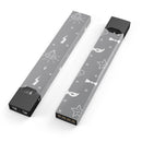 Gray Doodles with Lightning - Premium Decal Protective Skin-Wrap Sticker compatible with the Juul Labs vaping device