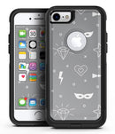 Gray Doodles with Lightning - iPhone 7 or 7 Plus Commuter Case Skin Kit