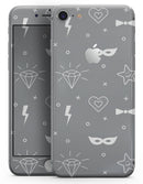 Gray Doodles with Lightning - Skin-kit for the iPhone 8 or 8 Plus