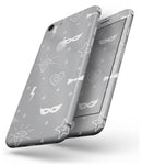 Gray Doodles with Lightning - Skin-kit for the iPhone 8 or 8 Plus