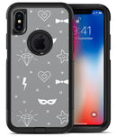 Gray Doodles with Lightning - iPhone X OtterBox Case & Skin Kits