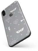Gray Doodles with Lightning - iPhone X Skin-Kit