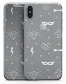 Gray Doodles with Lightning - iPhone X Skin-Kit