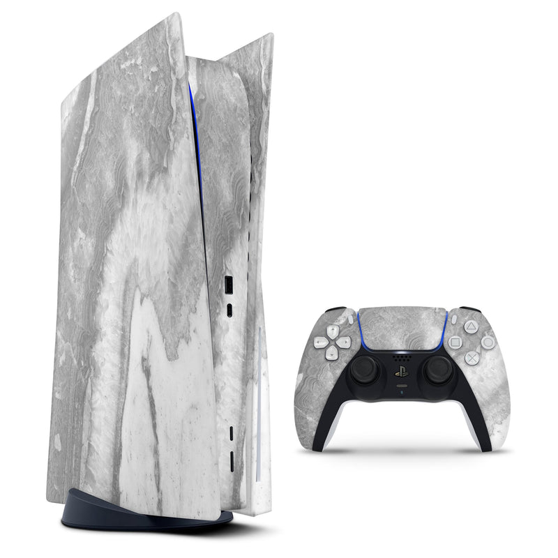 Gray Slate Marble V26 - Full Body Skin Decal Wrap Kit for Sony Playstation 5, Playstation 4, Playstation 3, & Controllers