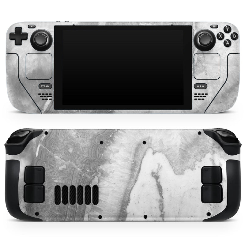 Gray Slate Marble V26 // Full Body Skin Decal Wrap Kit for the Steam Deck handheld gaming computer