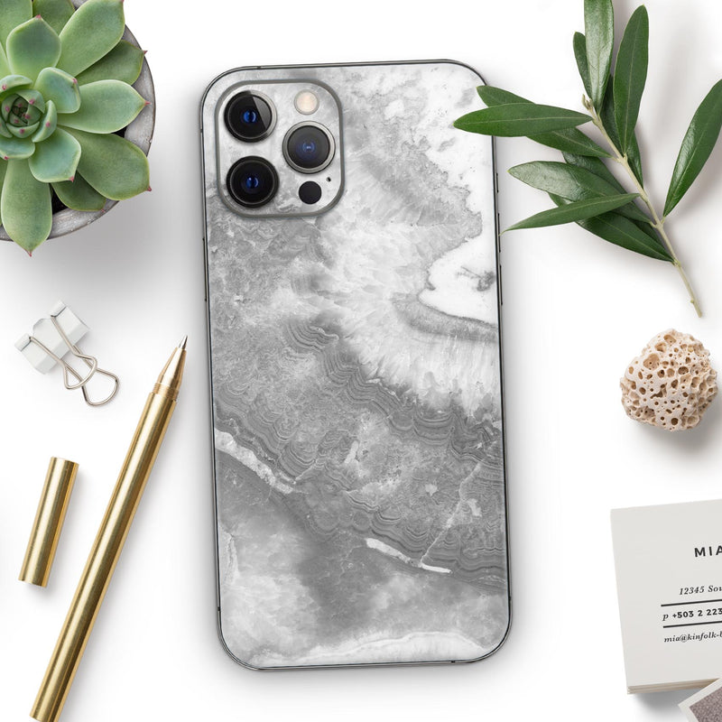 Gray Slate Marble V26 // Full-Body Skin Decal Wrap Cover for Apple iPhone 15, 14, 13, Pro, Pro Max, Mini, XR, XS, SE (All Models)