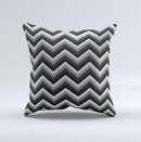 Gray Toned Layered CHevron Pattern Ink-Fuzed Decorative Throw Pillow