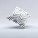 Gray Toned Wide Vintage Chevron Pattern Ink-Fuzed Decorative Throw Pillow