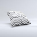 Gray Toned Wide Vintage Chevron Pattern Ink-Fuzed Decorative Throw Pillow