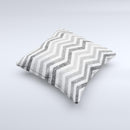 Gray Toned Wide Vintage Chevron Pattern Ink-Fuzed Decorative Throw Pillow