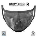 Gray Watercolor Stripes - Made in USA Mouth Cover Unisex Anti-Dust Cotton Blend Reusable & Washable Face Mask with Adjustable Sizing for Adult or Child
