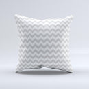 Gray & White Chevron Pattern Ink-Fuzed Decorative Throw Pillow