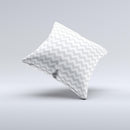Gray & White Chevron Pattern Ink-Fuzed Decorative Throw Pillow