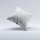 Gray & White Floral Sprout Ink-Fuzed Decorative Throw Pillow