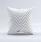 Gray & White Sharp Chevron Pattern Ink-Fuzed Decorative Throw Pillow