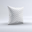 Gray & White Sharp Chevron Pattern Ink-Fuzed Decorative Throw Pillow