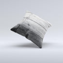 Gray Worn Wooden Planks Ink-Fuzed Decorative Throw Pillow