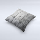 Gray Worn Wooden Planks Ink-Fuzed Decorative Throw Pillow
